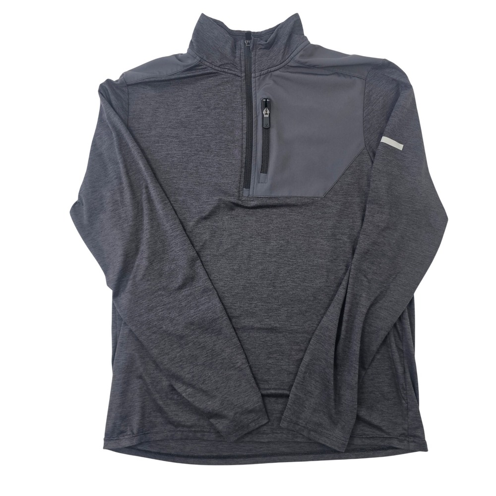 Tek Gear Mens Quarter Zip Pullover Gray Heather Active Training Top Large